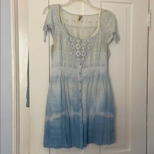 Free People size 8 button down tiedye dress w slip